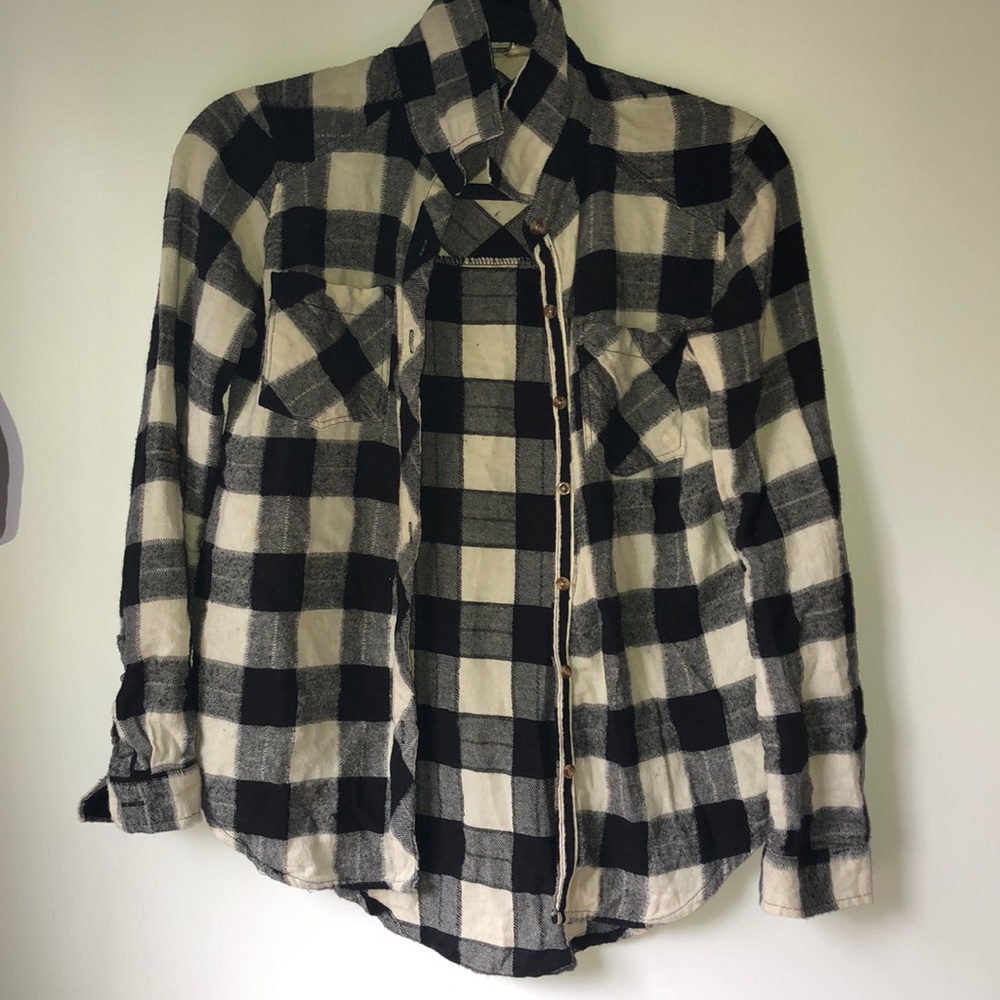 black and white plaid flannel